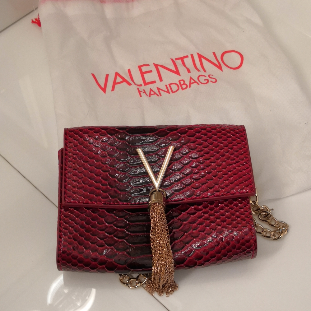 Valentino Red Crossbody Croc Handbag